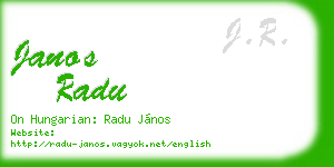 janos radu business card