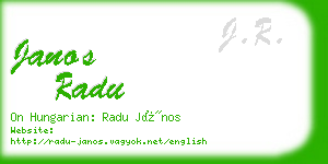 janos radu business card